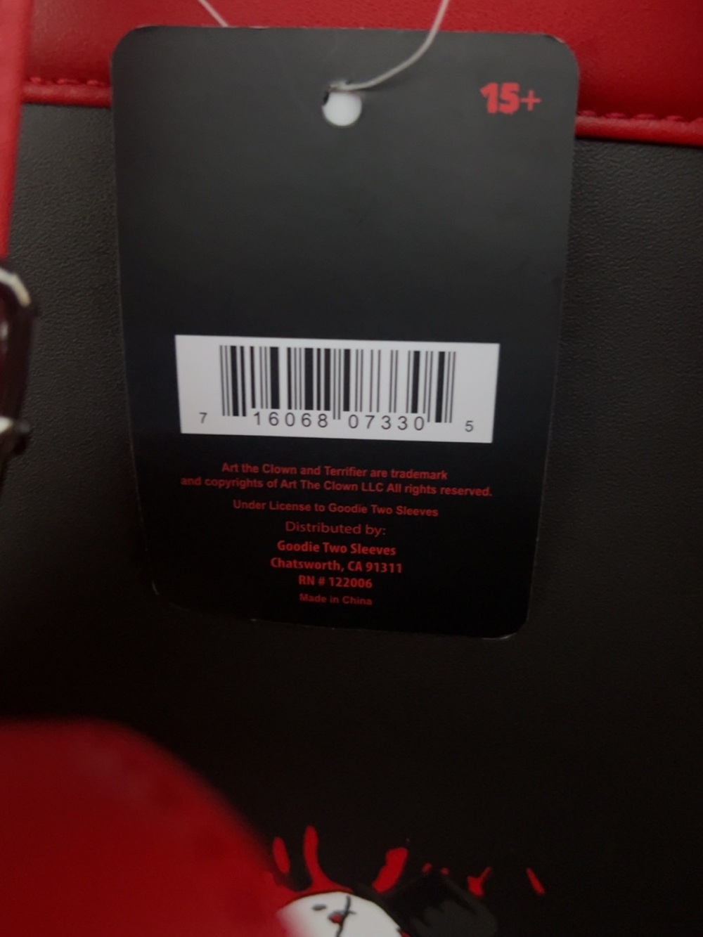 Mini Horror Graphic Backpack in Black & Red - Picture 3 of 4
